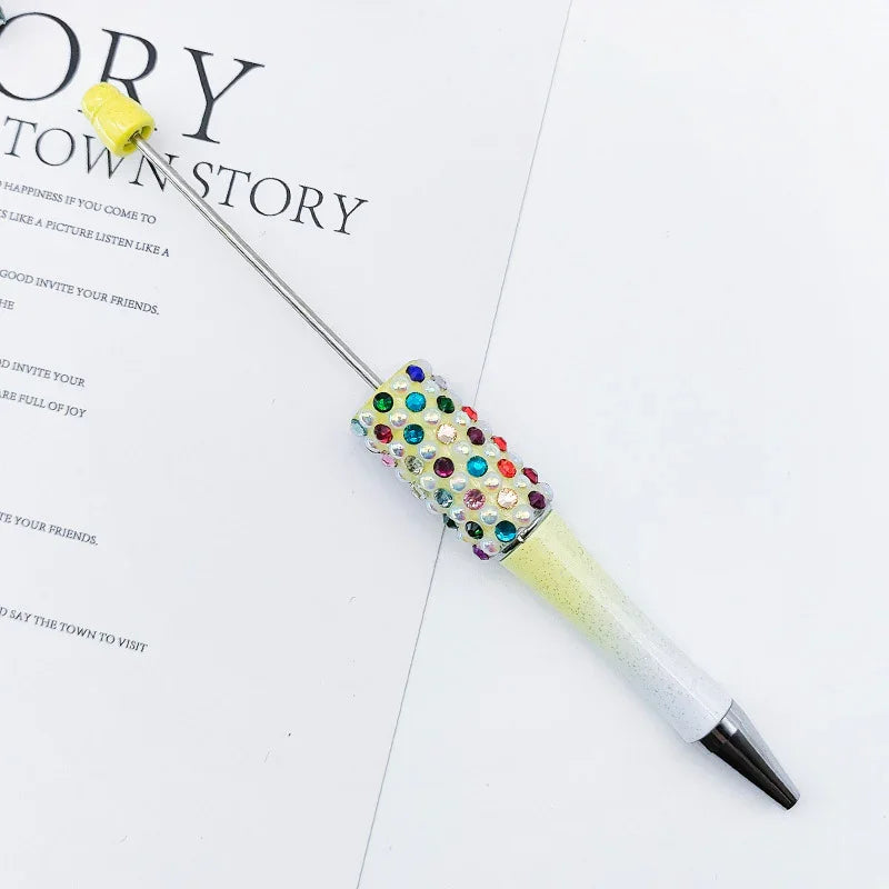 Candy Pearl Bead Pen Colorful UV Electroplating Ballpoint Pen | DIY Bead Bracelet Keychain & Jewelry Craft Supply