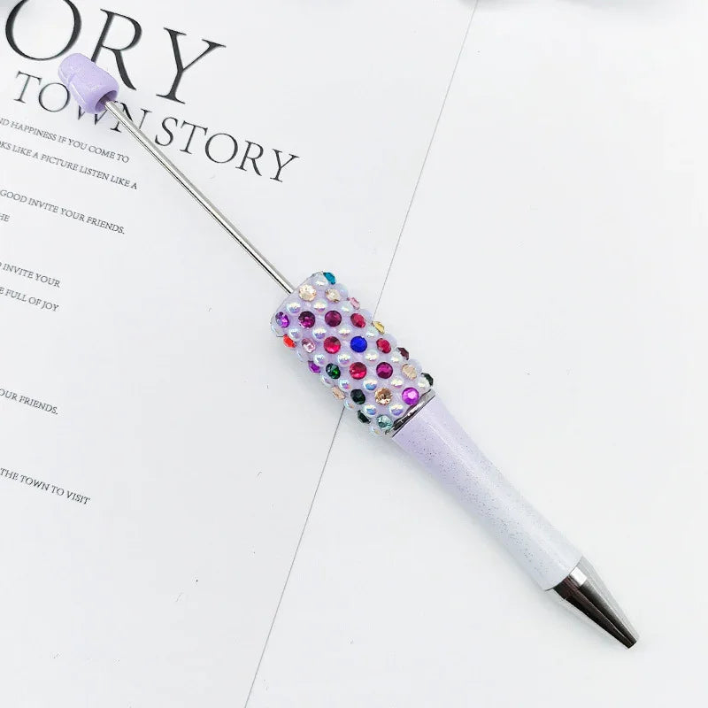 Candy Pearl Bead Pen Colorful UV Electroplating Ballpoint Pen | DIY Bead Bracelet Keychain & Jewelry Craft Supply
