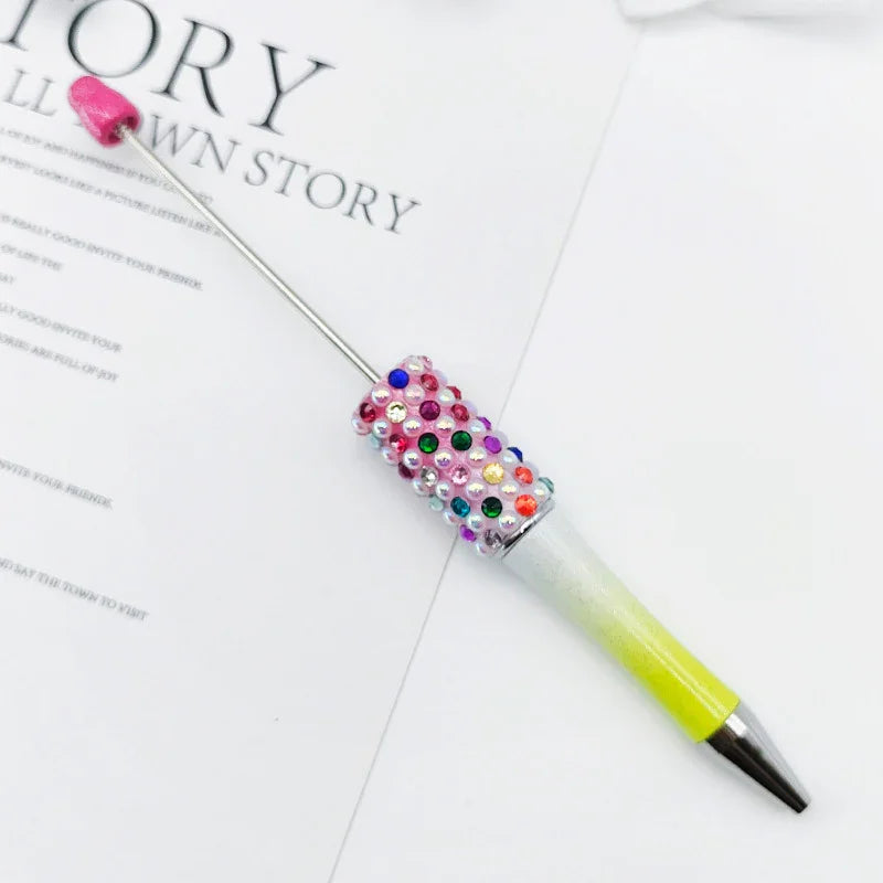 Candy Pearl Bead Pen Colorful UV Electroplating Ballpoint Pen | DIY Bead Bracelet Keychain & Jewelry Craft Supply