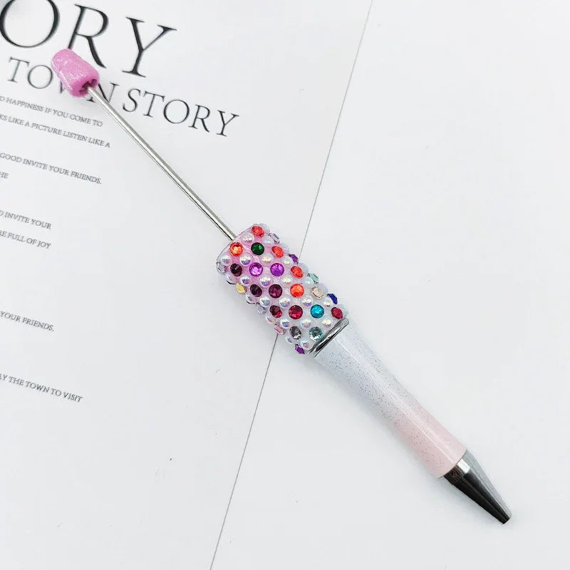 Candy Pearl Bead Pen Colorful UV Electroplating Ballpoint Pen | DIY Bead Bracelet Keychain & Jewelry Craft Supply