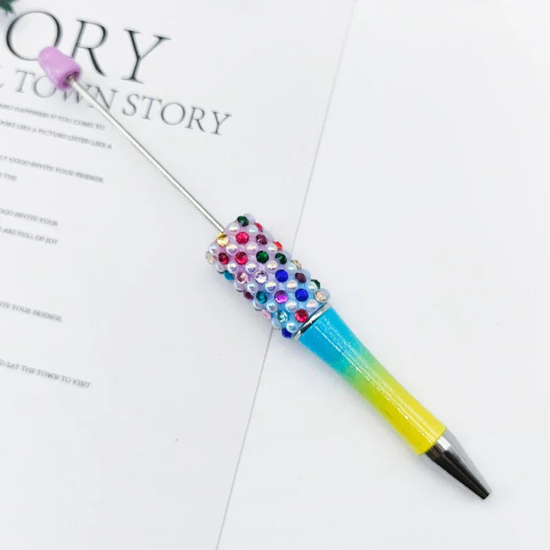 Candy Pearl Bead Pen Colorful UV Electroplating Ballpoint Pen | DIY Bead Bracelet Keychain & Jewelry Craft Supply