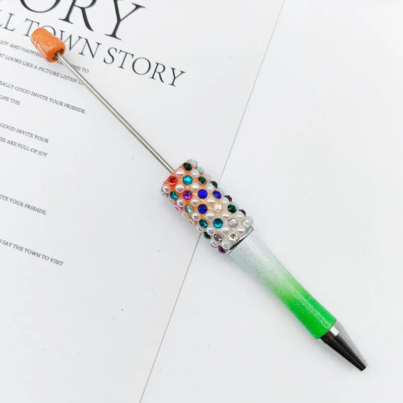 Candy Pearl Bead Pen Colorful UV Electroplating Ballpoint Pen | DIY Bead Bracelet Keychain & Jewelry Craft Supply