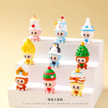 Winter Christmas Labu Cute Resin Doll 9pcs/set  （No Hole）
