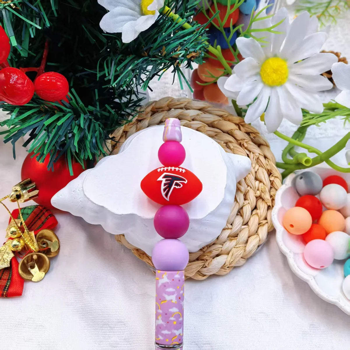 30 Teams NFL Football 3D Silicone Focal Beads | DIY Sports Fan Bracelet & Keychain Craft Bead