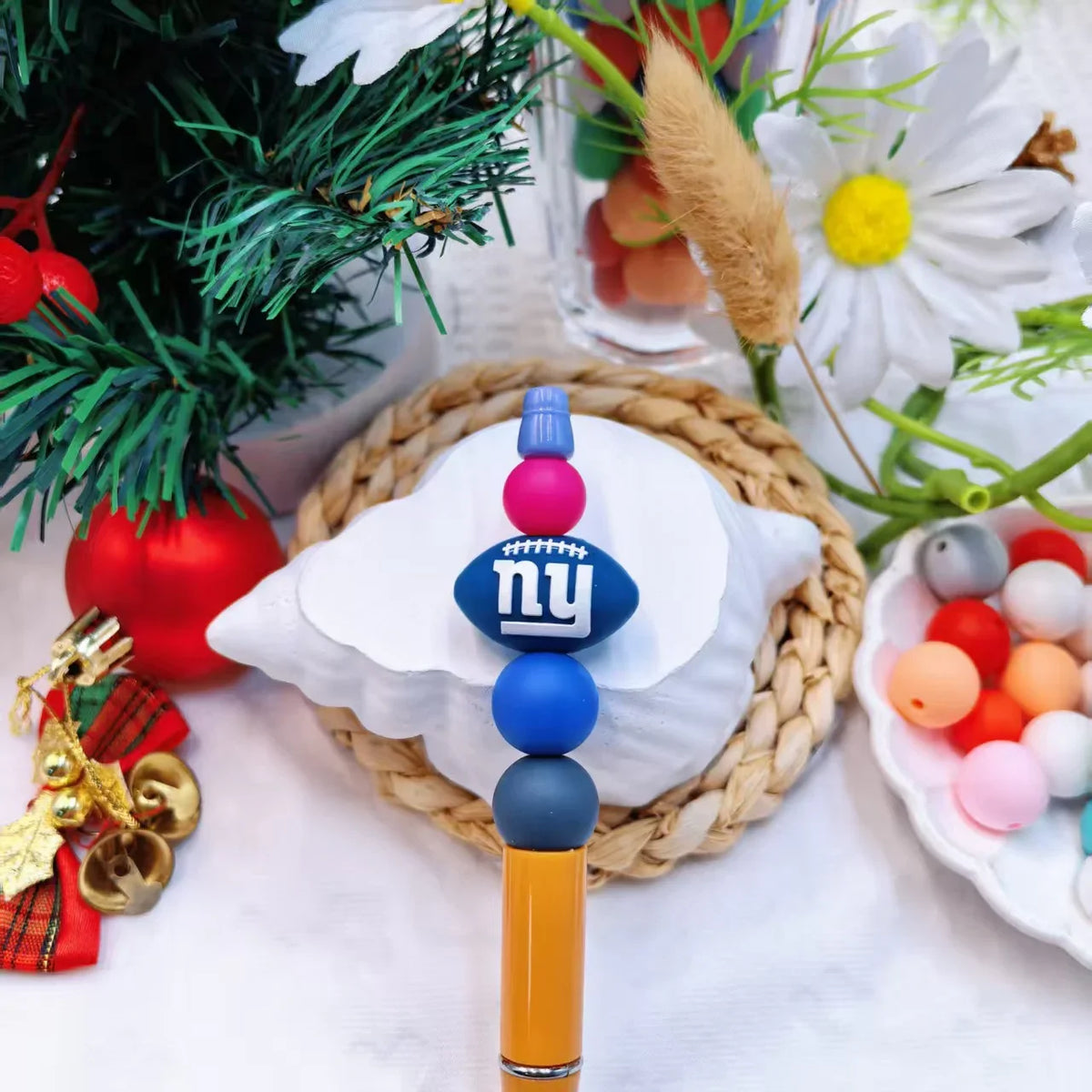 30 Teams NFL Football 3D Silicone Focal Beads | DIY Sports Fan Bracelet & Keychain Craft Bead