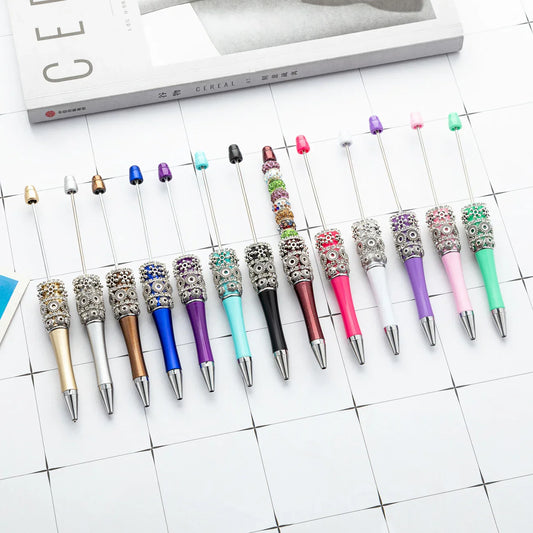 DIY Retro Flower Bead Pen Creative Handmade Bead Pen