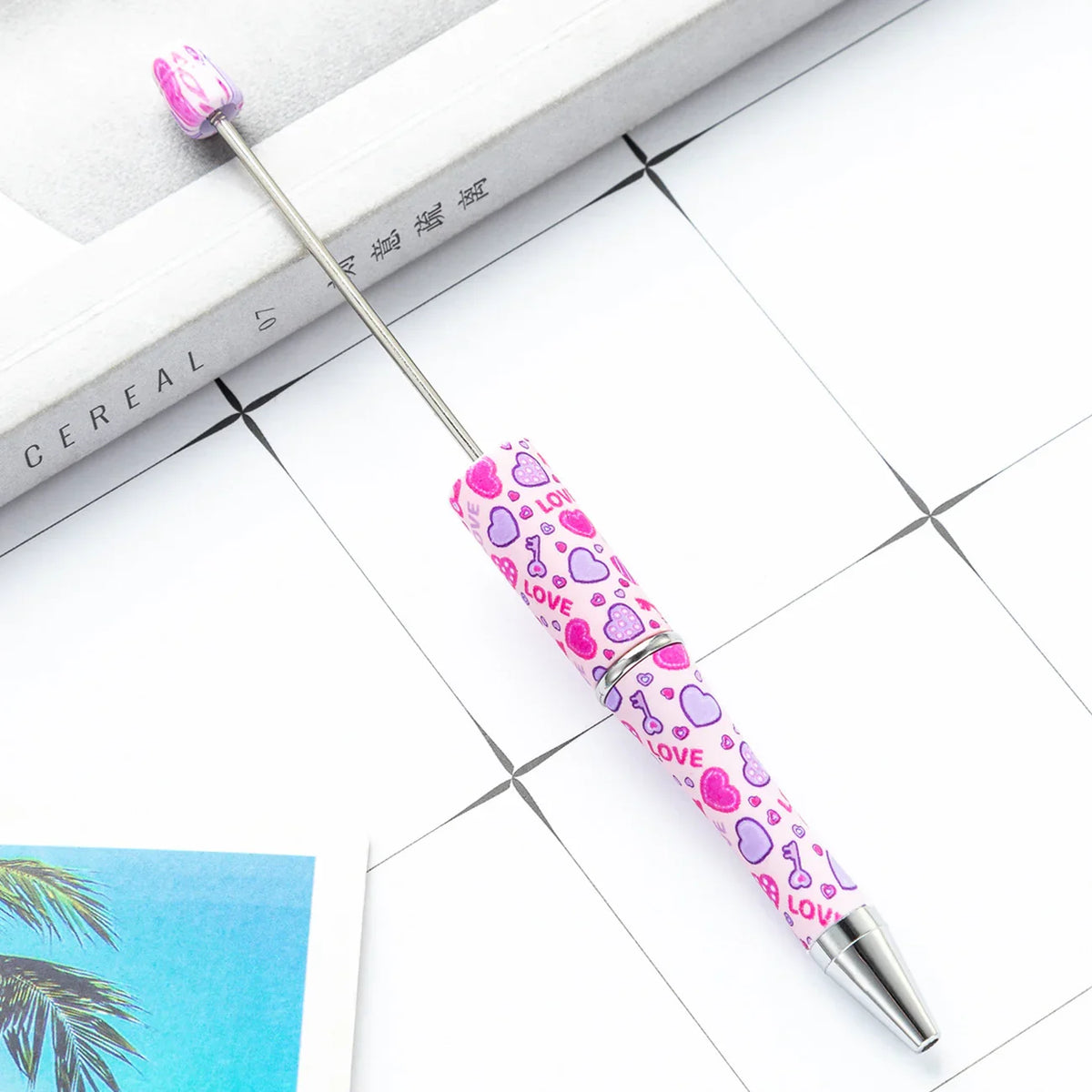 DIY Plastic Bead Pen Creative Valentine's Day Love Series Bead Pen | DIY Beadable Pen Craft Gift Idea