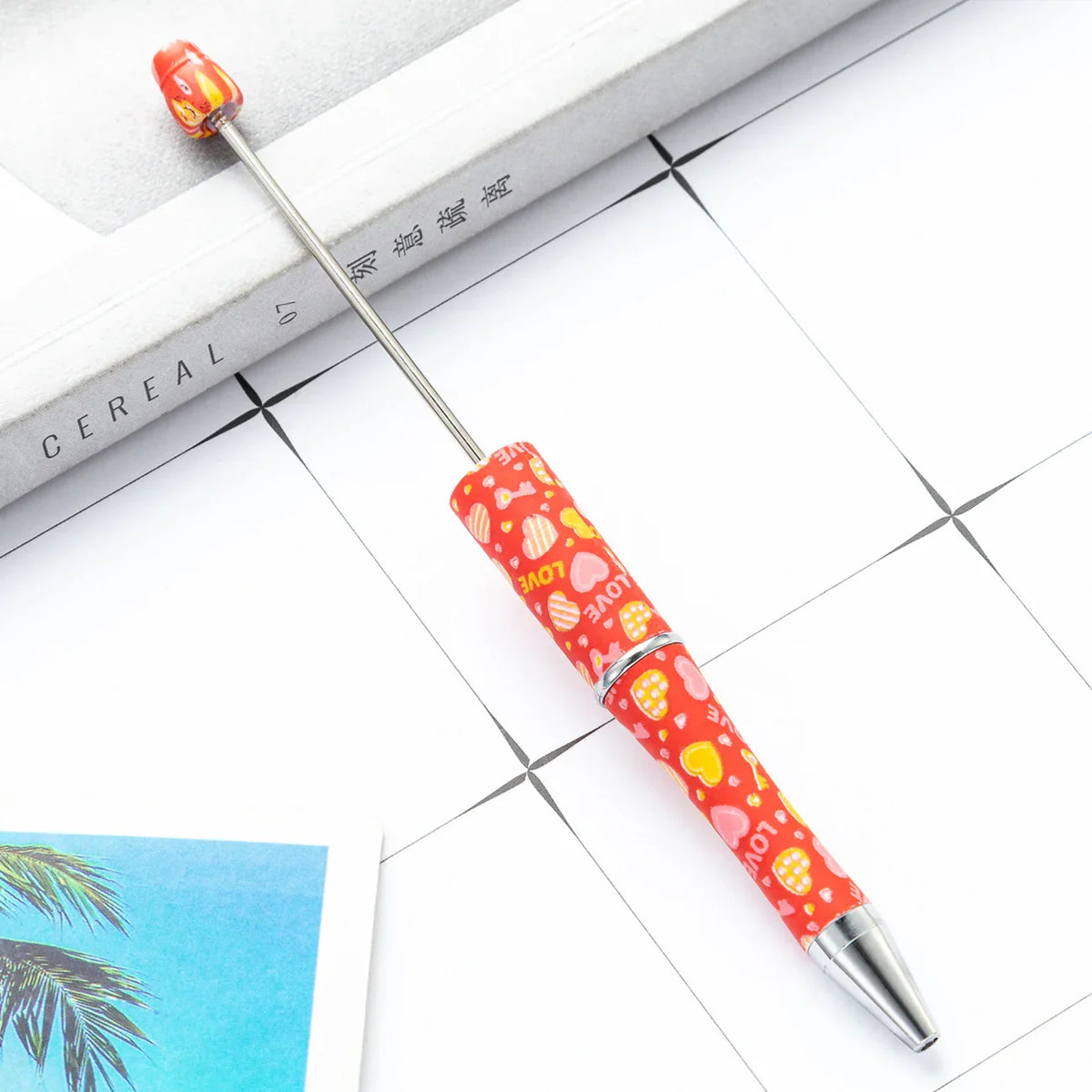 DIY Plastic Bead Pen Creative Valentine's Day Love Series Bead Pen | DIY Beadable Pen Craft Gift Idea