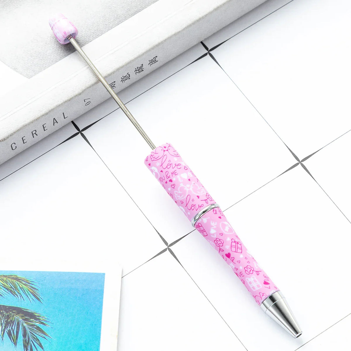 DIY Plastic Bead Pen Creative Valentine's Day Love Series Bead Pen | DIY Beadable Pen Craft Gift Idea