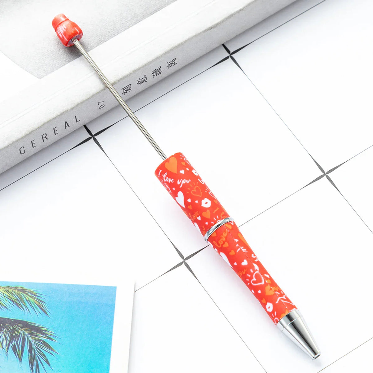 DIY Plastic Bead Pen Creative Valentine's Day Love Series Bead Pen | DIY Beadable Pen Craft Gift Idea