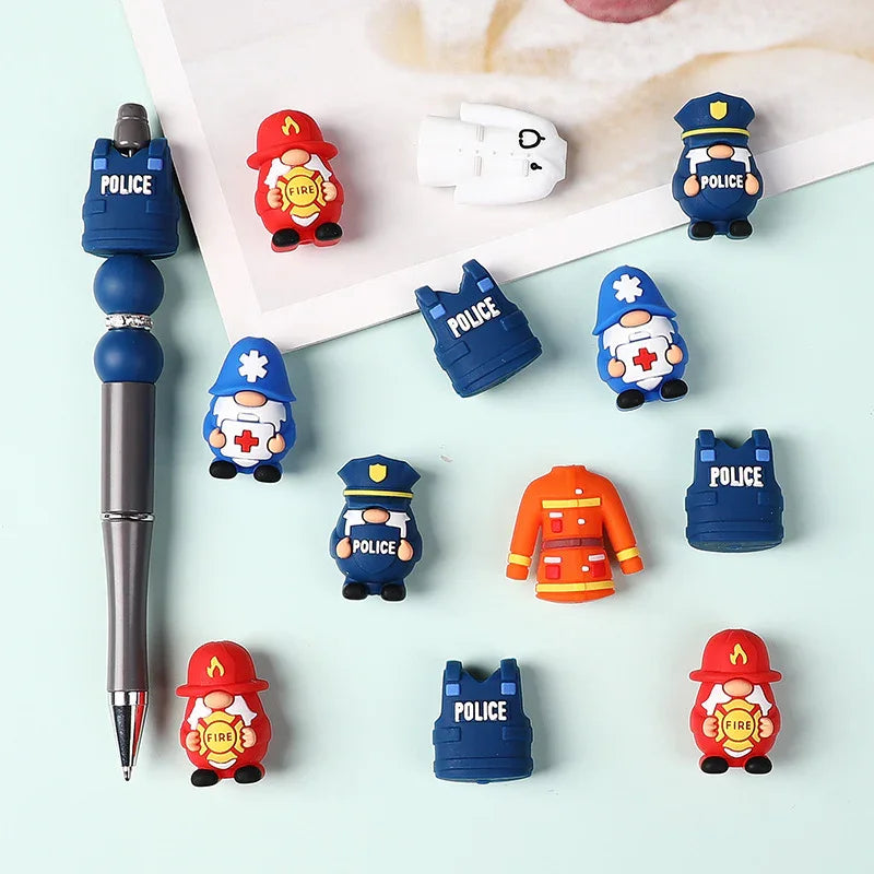 3D Dwarf Silicone Beads Three-dimensional Focal Beaded Beads | Silicone Focal Bead for DIY Keychain & Pen Wrap