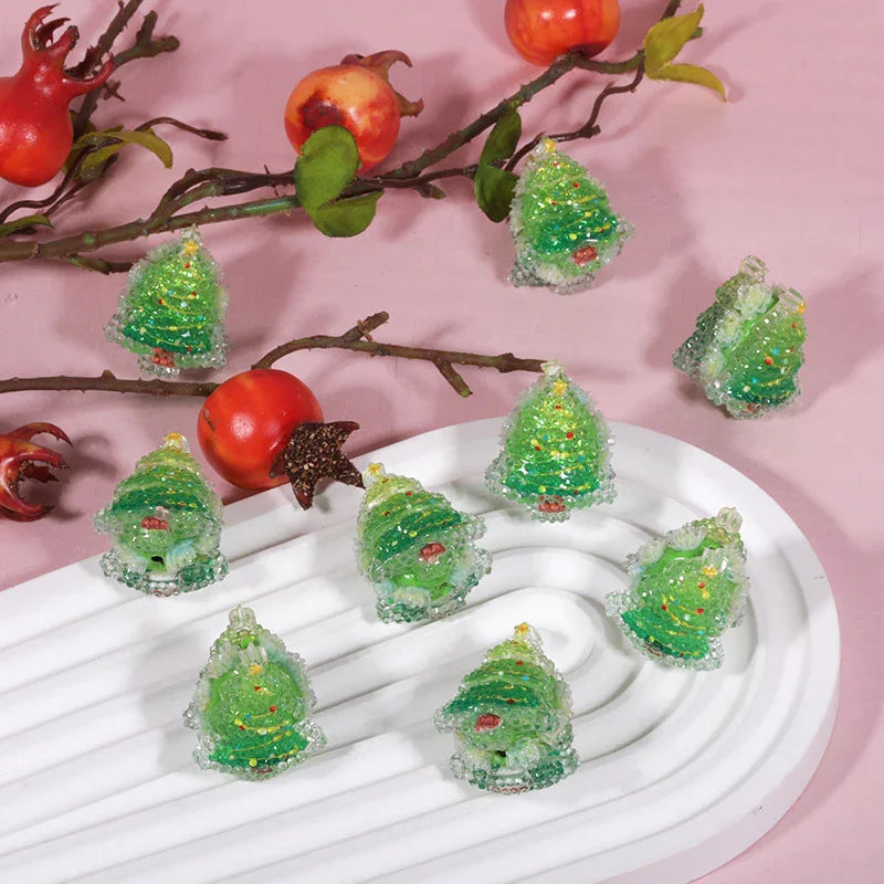 3D Crystal Christmas Tree Beads | Acrylic Bead for DIY Bracelet Keychain Jewelry Making