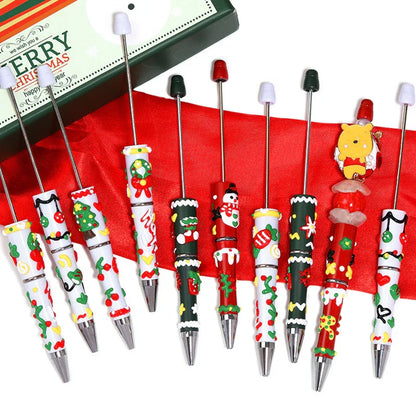 Christmas Cartoon Cute Cream Painted Bead Pen
