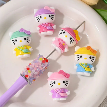 3D Cartoon Kt Cat Silicone Focal Beads