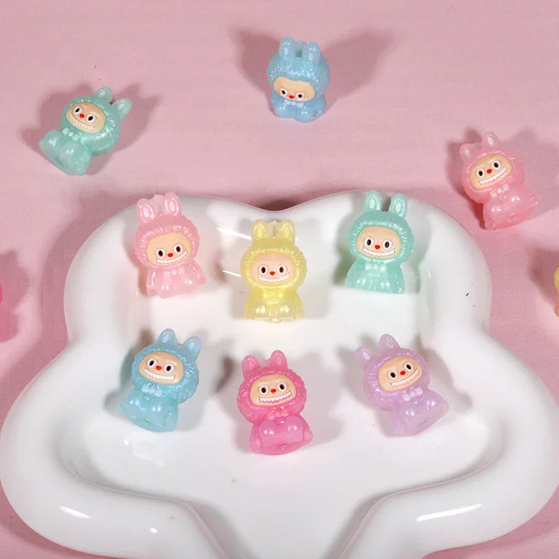 Cute 3D LABU Through-hole Beads | Acrylic Bead for DIY Bracelet Keychain Jewelry Making