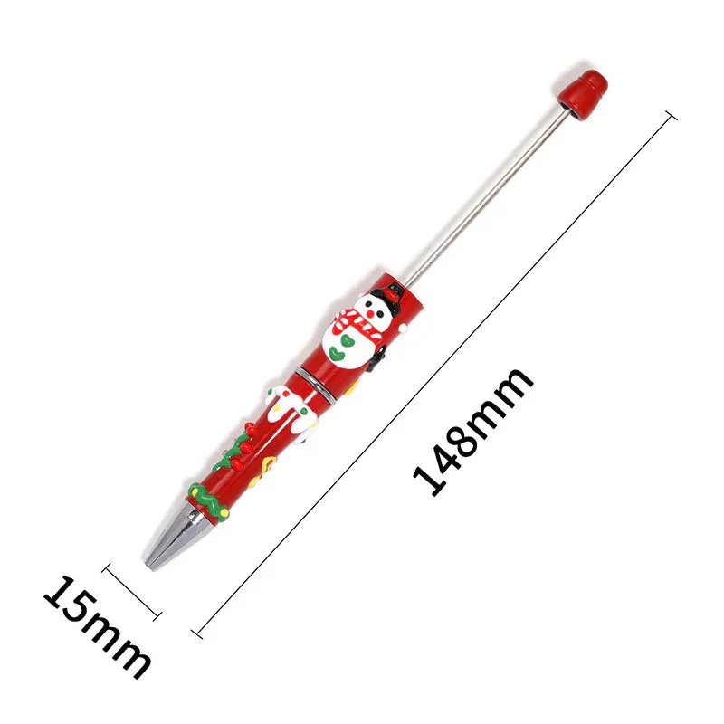 Christmas Cartoon Cute Cream Painted Bead Pen