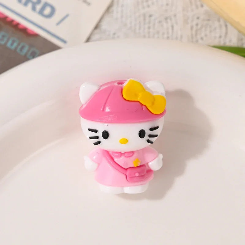 3D Cartoon Kt Cat Silicone Focal Beads | Acrylic Bead for DIY Bracelet Keychain Jewelry Making