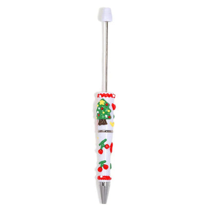 Christmas Cartoon Cute Cream Painted Bead Pen