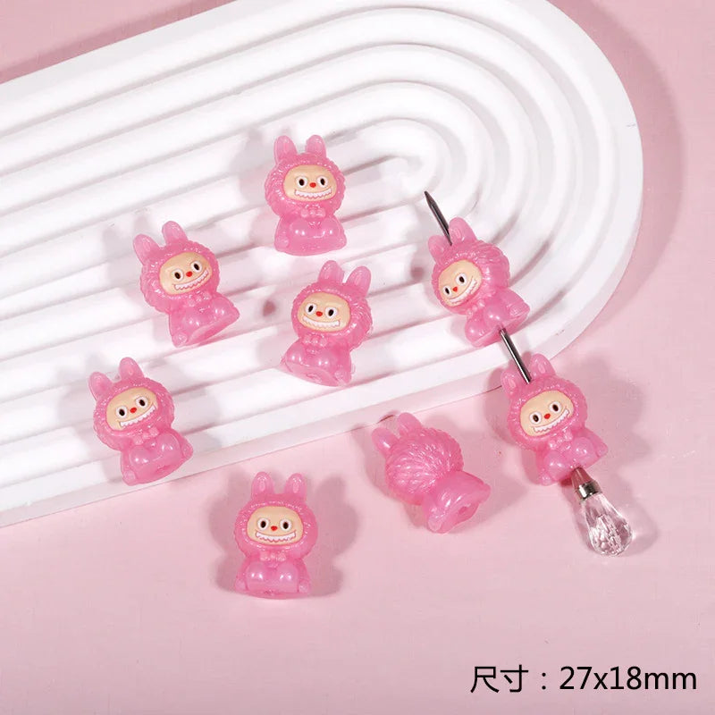 Cute 3D LABU Through-hole Beads | Acrylic Bead for DIY Bracelet Keychain Jewelry Making