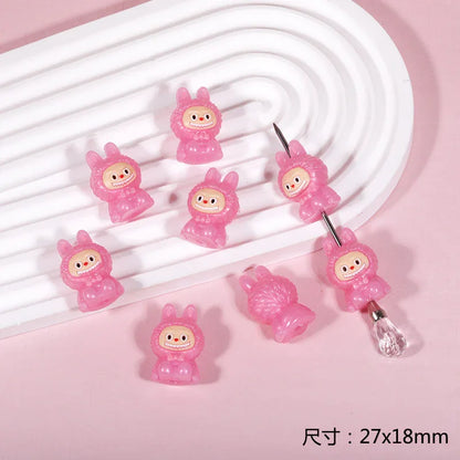 Cute 3D LABU Through-hole Beads