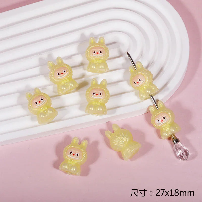 Cute 3D LABU Through-hole Beads | Acrylic Bead for DIY Bracelet Keychain Jewelry Making