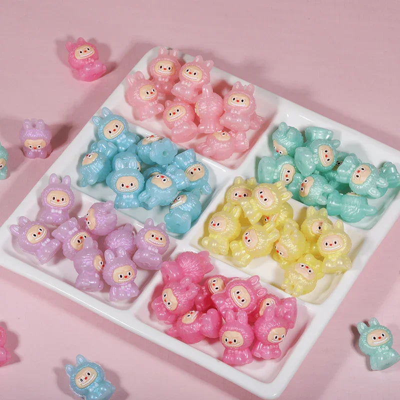 Cute 3D LABU Through-hole Beads | Acrylic Bead for DIY Bracelet Keychain Jewelry Making