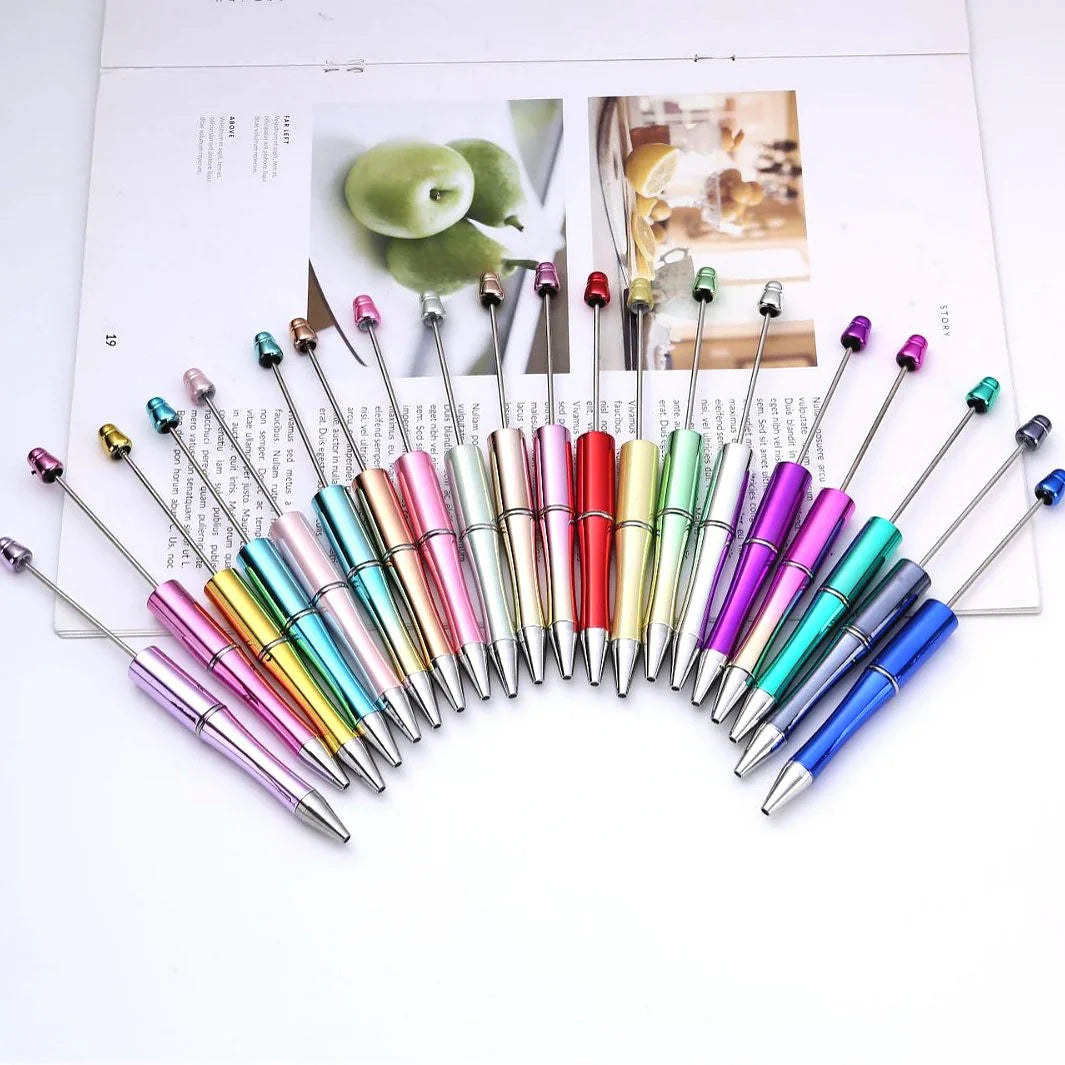 Colorful Bead Pen, Colorful Gift Pen, Rotating Plastic Ballpoint Pen | DIY Beadable Pen Craft Gift Idea