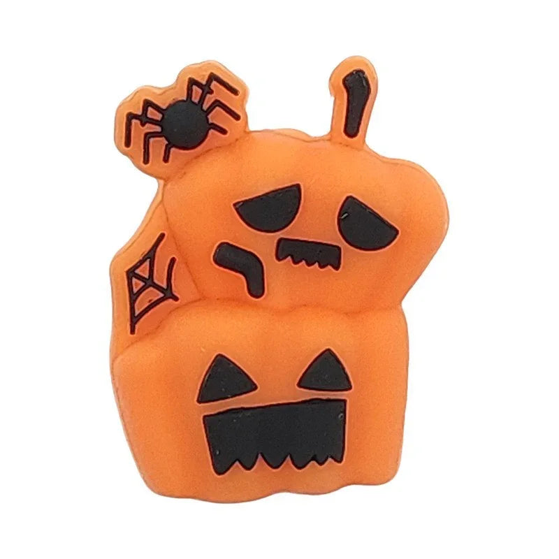 Halloween Silicone Beads LABU Evil Pumpkin Silicone Focus Beads | Holiday Bead for DIY Seasonal Bracelet & Gift Craft