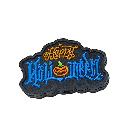 Halloween Silicone Beads LABU Evil Pumpkin Silicone Focus Beads | Holiday Bead for DIY Seasonal Bracelet & Gift Craft