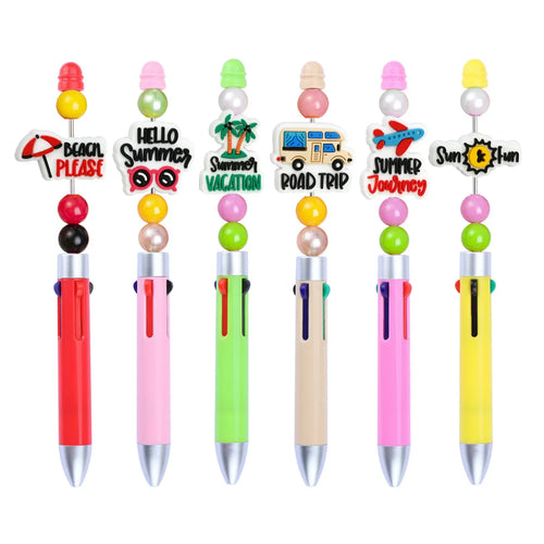 Creative Phrase Series Beaded Keychain Cartoon DIY Ballpoint Pen Handmade Beaded Coke Bead