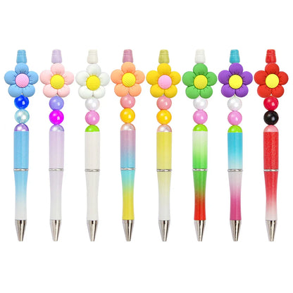 Creative Ballpoint Pen Beaded Accessories Cute Flower Silicone Focal Beads