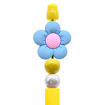 Creative Ballpoint Pen Beaded Accessories Cute Flower Silicone Focal Beads