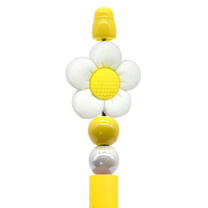 Creative Ballpoint Pen Beaded Accessories Cute Flower Silicone Focal Beads