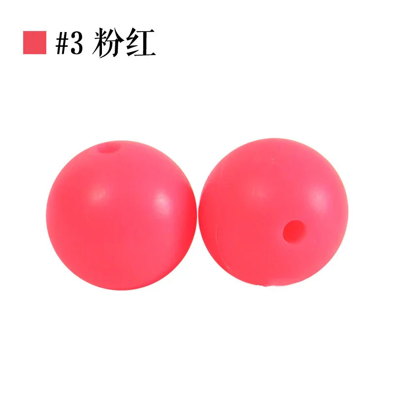 Colored Silicone Beads Round Beads 15mm Candy Color Silicone Beads | Silicone Bead for DIY Bracelet & Keychain Making