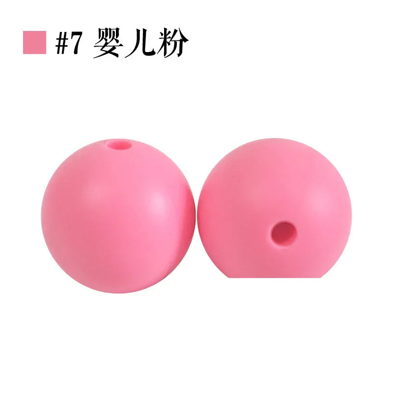 Colored Silicone Beads Round Beads 15mm Candy Color Silicone Beads | Silicone Bead for DIY Bracelet & Keychain Making