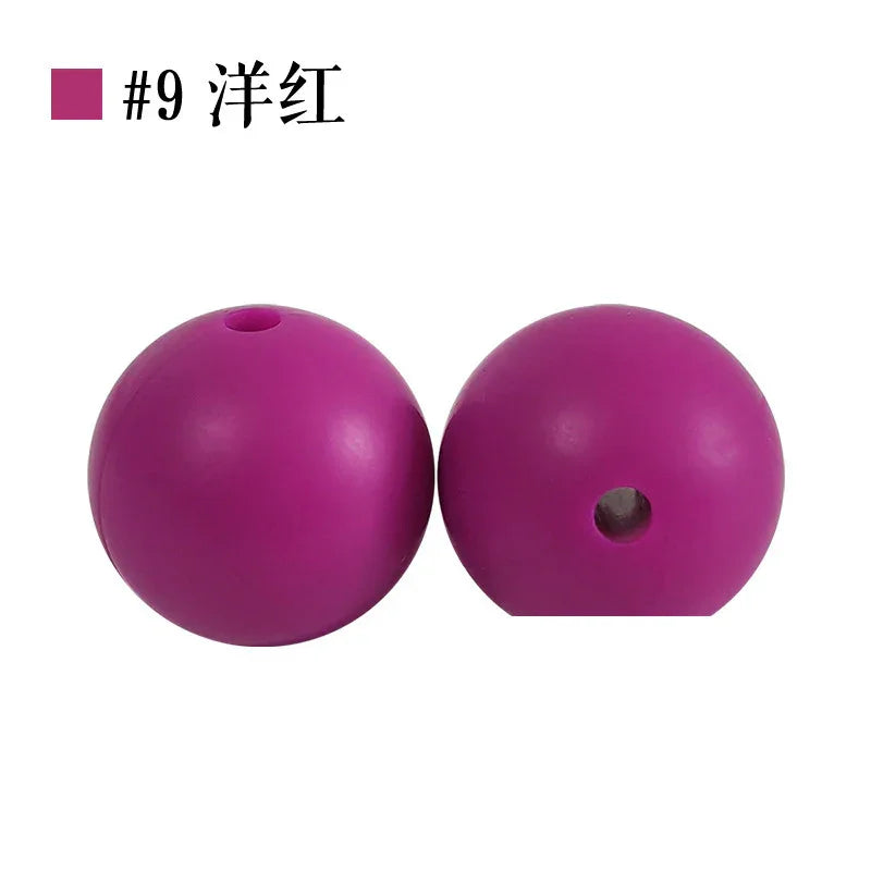 Colored Silicone Beads Round Beads 15mm Candy Color Silicone Beads | Silicone Bead for DIY Bracelet & Keychain Making
