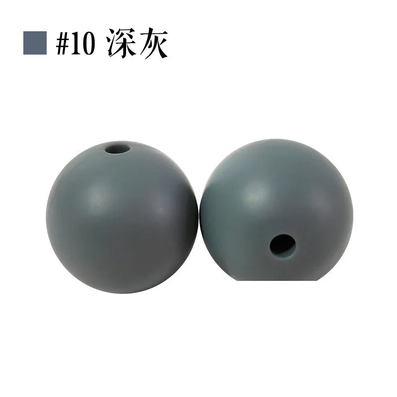 Colored Silicone Beads Round Beads 15mm Candy Color Silicone Beads | Silicone Bead for DIY Bracelet & Keychain Making