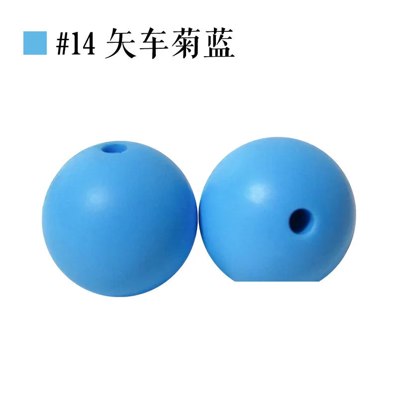 Colored Silicone Beads Round Beads 15mm Candy Color Silicone Beads | Silicone Bead for DIY Bracelet & Keychain Making