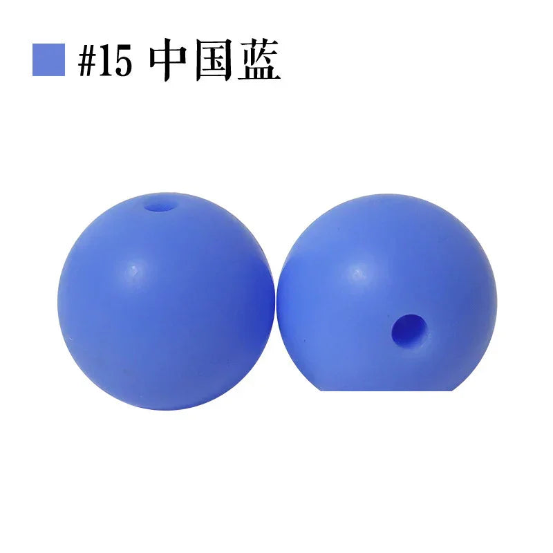 Colored Silicone Beads Round Beads 15mm Candy Color Silicone Beads | Silicone Bead for DIY Bracelet & Keychain Making