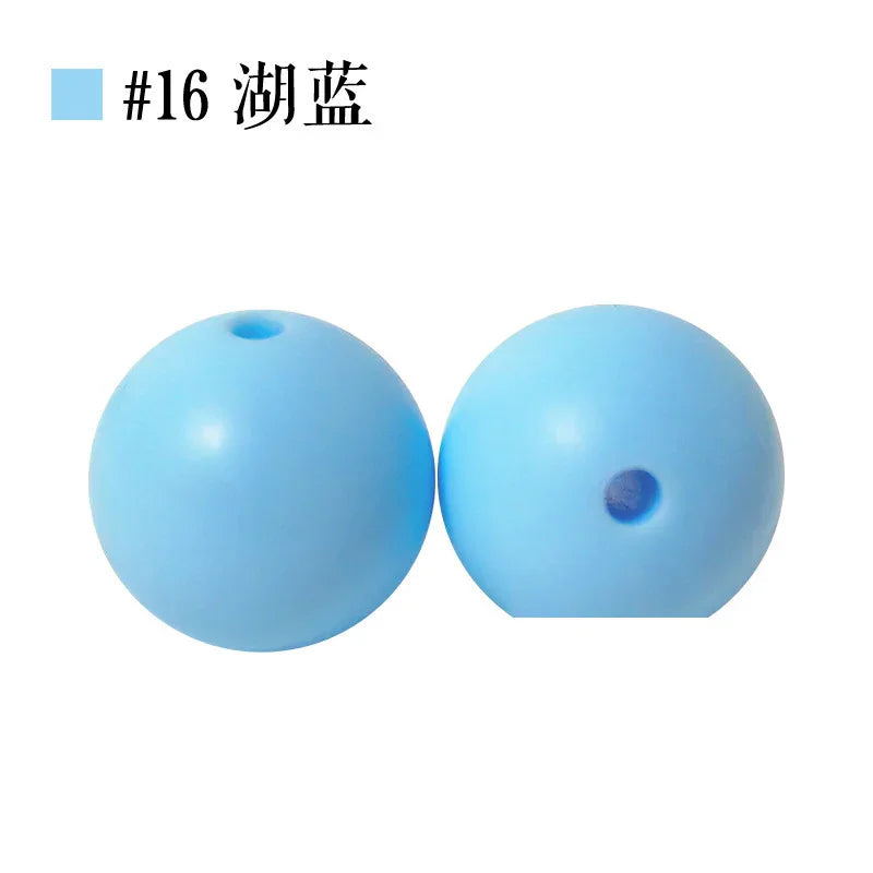 Colored Silicone Beads Round Beads 15mm Candy Color Silicone Beads | Silicone Bead for DIY Bracelet & Keychain Making