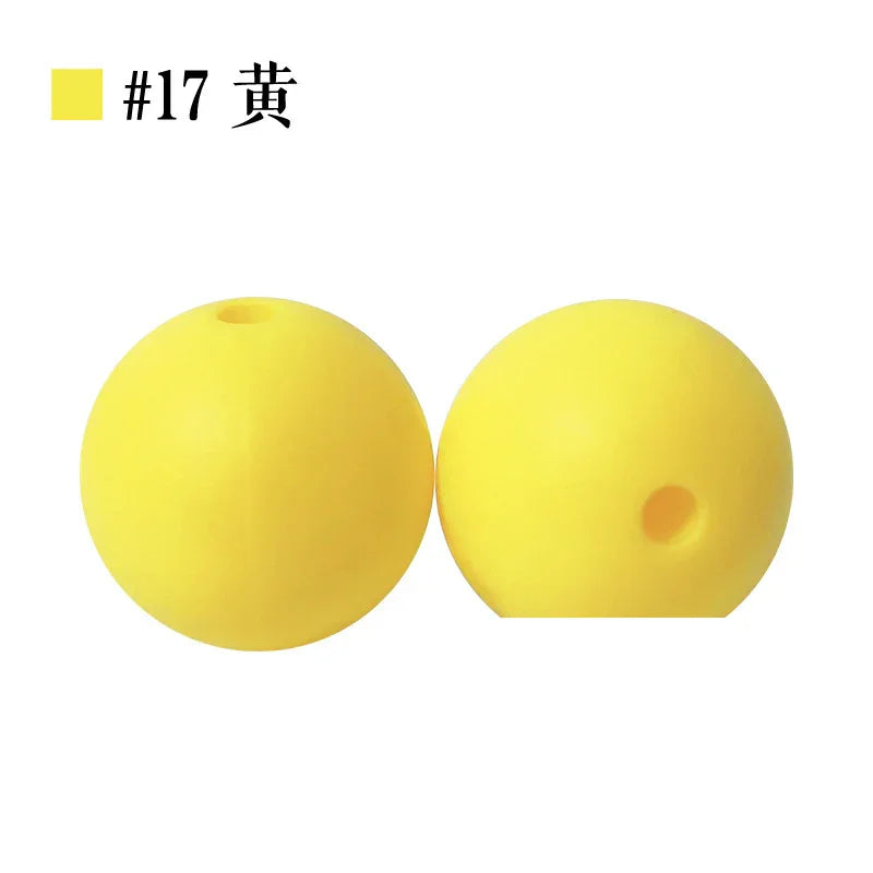 Colored Silicone Beads Round Beads 15mm Candy Color Silicone Beads | Silicone Bead for DIY Bracelet & Keychain Making