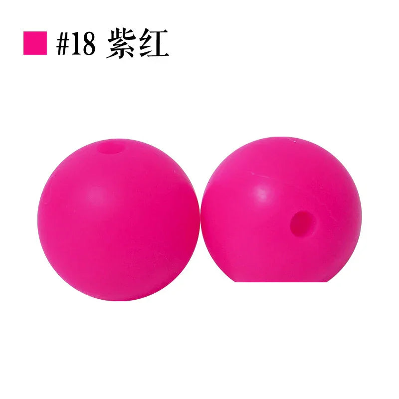 Colored Silicone Beads Round Beads 15mm Candy Color Silicone Beads | Silicone Bead for DIY Bracelet & Keychain Making