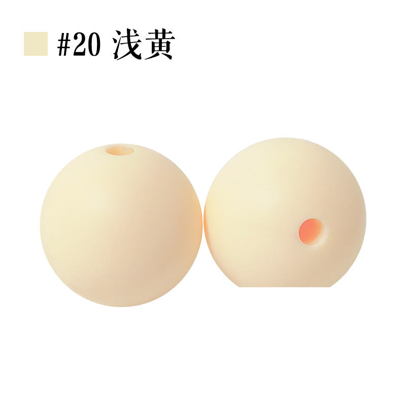 Colored Silicone Beads Round Beads 15mm Candy Color Silicone Beads | Silicone Bead for DIY Bracelet & Keychain Making