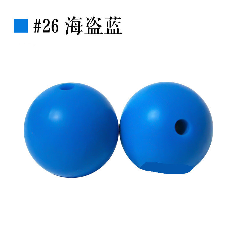 Colored Silicone Beads Round Beads 15mm Candy Color Silicone Beads | Silicone Bead for DIY Bracelet & Keychain Making