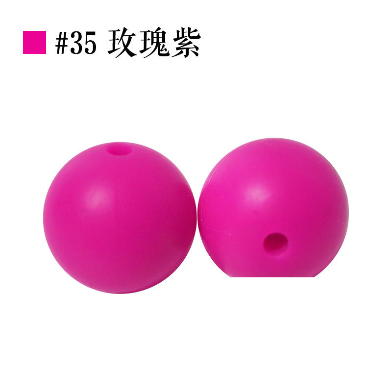 Colored Silicone Beads Round Beads 15mm Candy Color Silicone Beads | Silicone Bead for DIY Bracelet & Keychain Making