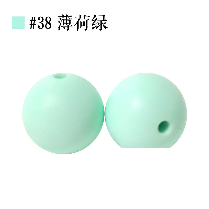 Colored Silicone Beads Round Beads 15mm Candy Color Silicone Beads | Silicone Bead for DIY Bracelet & Keychain Making