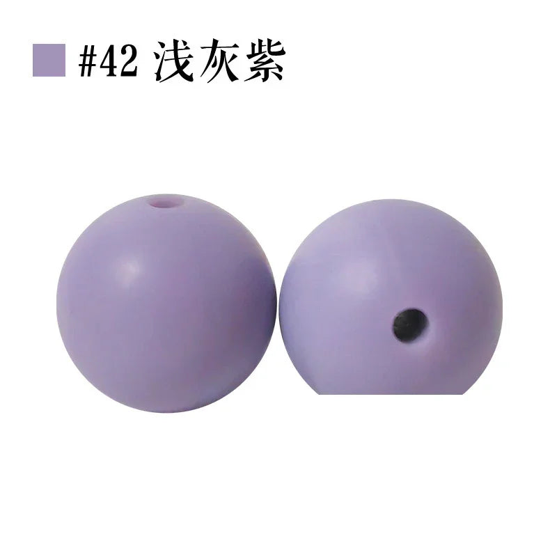 Colored Silicone Beads Round Beads 15mm Candy Color Silicone Beads | Silicone Bead for DIY Bracelet & Keychain Making