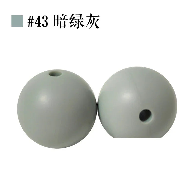 Colored Silicone Beads Round Beads 15mm Candy Color Silicone Beads | Silicone Bead for DIY Bracelet & Keychain Making