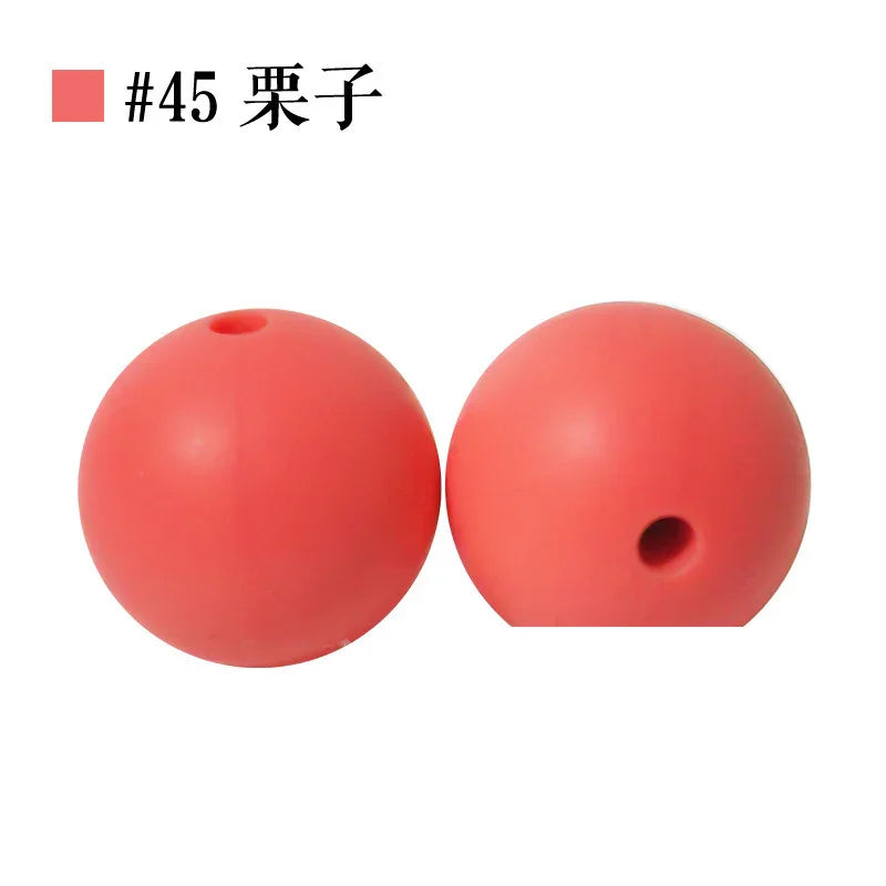 Colored Silicone Beads Round Beads 15mm Candy Color Silicone Beads | Silicone Bead for DIY Bracelet & Keychain Making