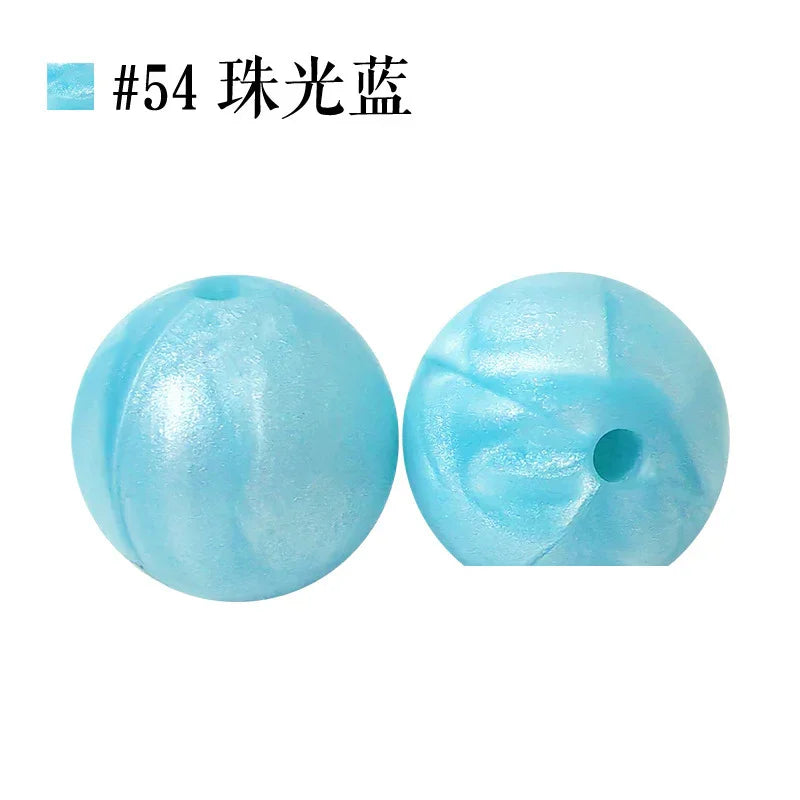 Colored Silicone Beads Round Beads 15mm Candy Color Silicone Beads | Silicone Bead for DIY Bracelet & Keychain Making